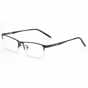 欧杰欧OJO 男士商务金属半框眼镜架框 超轻钛合金眼镜架 黑色