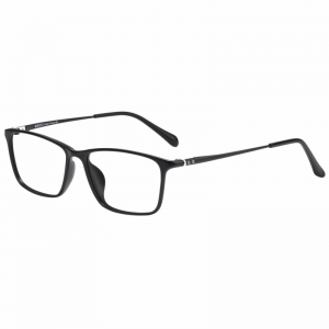 欧杰欧OJO 男士全框商务塑钢眼镜 超轻时尚方形近视眼镜 黑框蓝腿