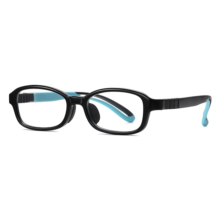 欧杰欧OJO 新款儿童防蓝光眼镜 男女童平光镜超弹硅眼镜 亮黑