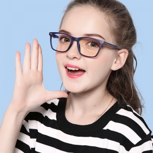 欧杰欧OJO 新款TR90儿童防蓝光眼镜 男女童款简约方框电脑镜 粉色