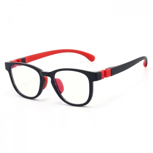 欧杰欧OJO 新款透色儿童防蓝光眼镜 硅胶鼻托时尚眼镜框 深蓝色